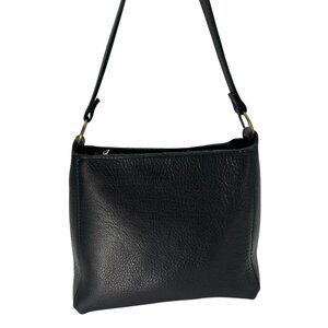 Portland Leather Goods Black Pebbled Leather Triangle Shoulder Bag